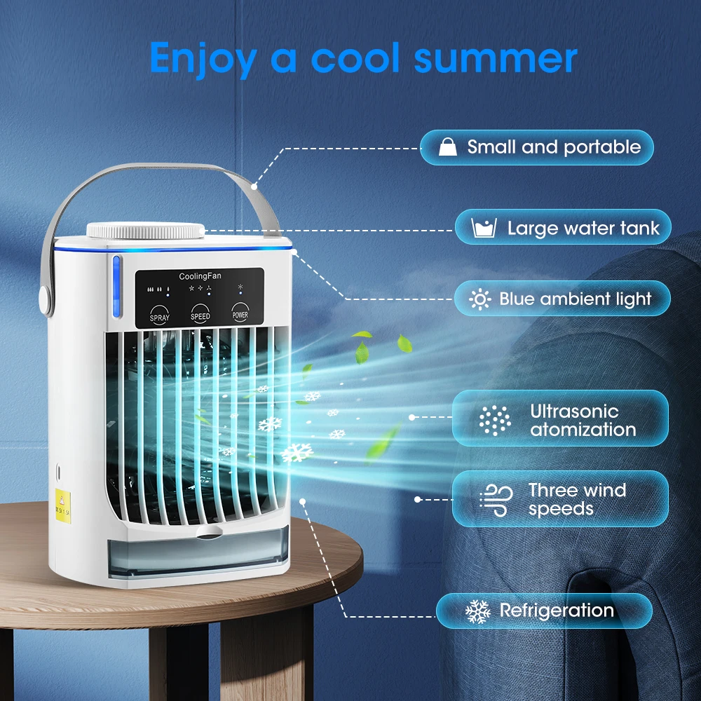 Phone Cooling Fan - Mini Air Cooler Portable Desk Fan