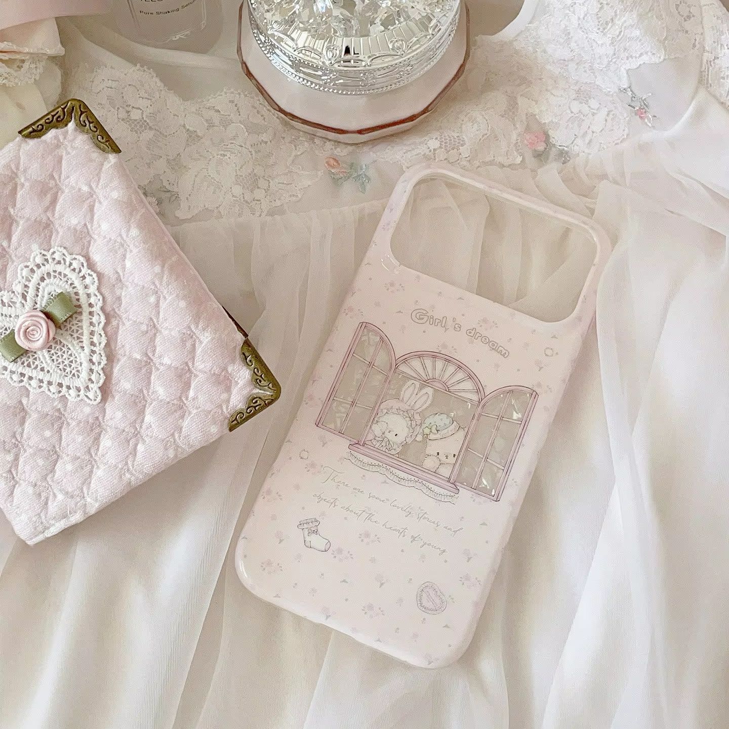 Xo Phone Accessories - Kawaii Bunny Bear Floral Pink Y2K