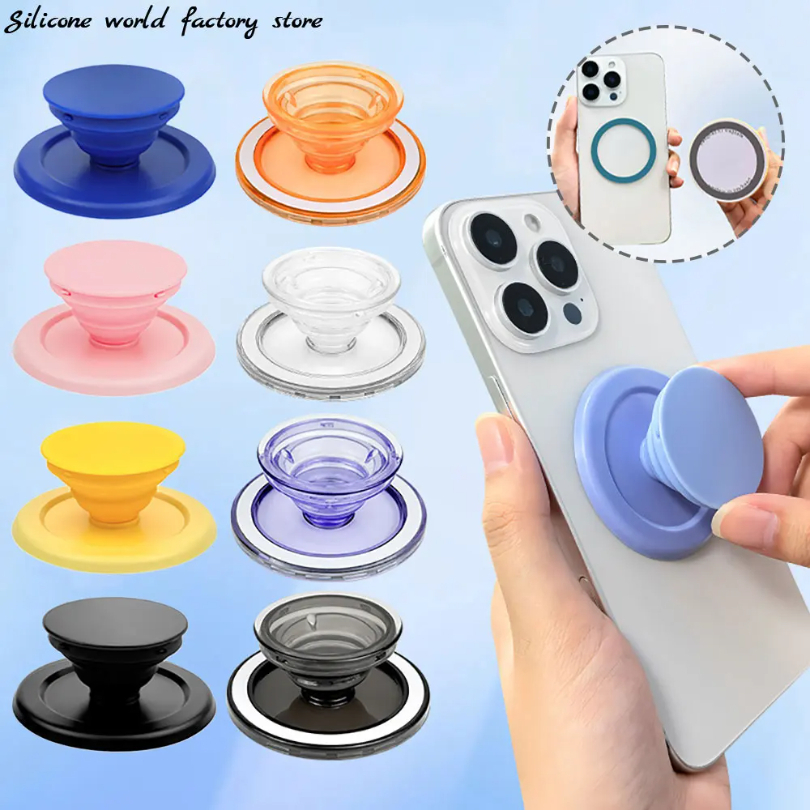 Pop Socket Grip - Silicone World Magnetic Folding Mobile Phone