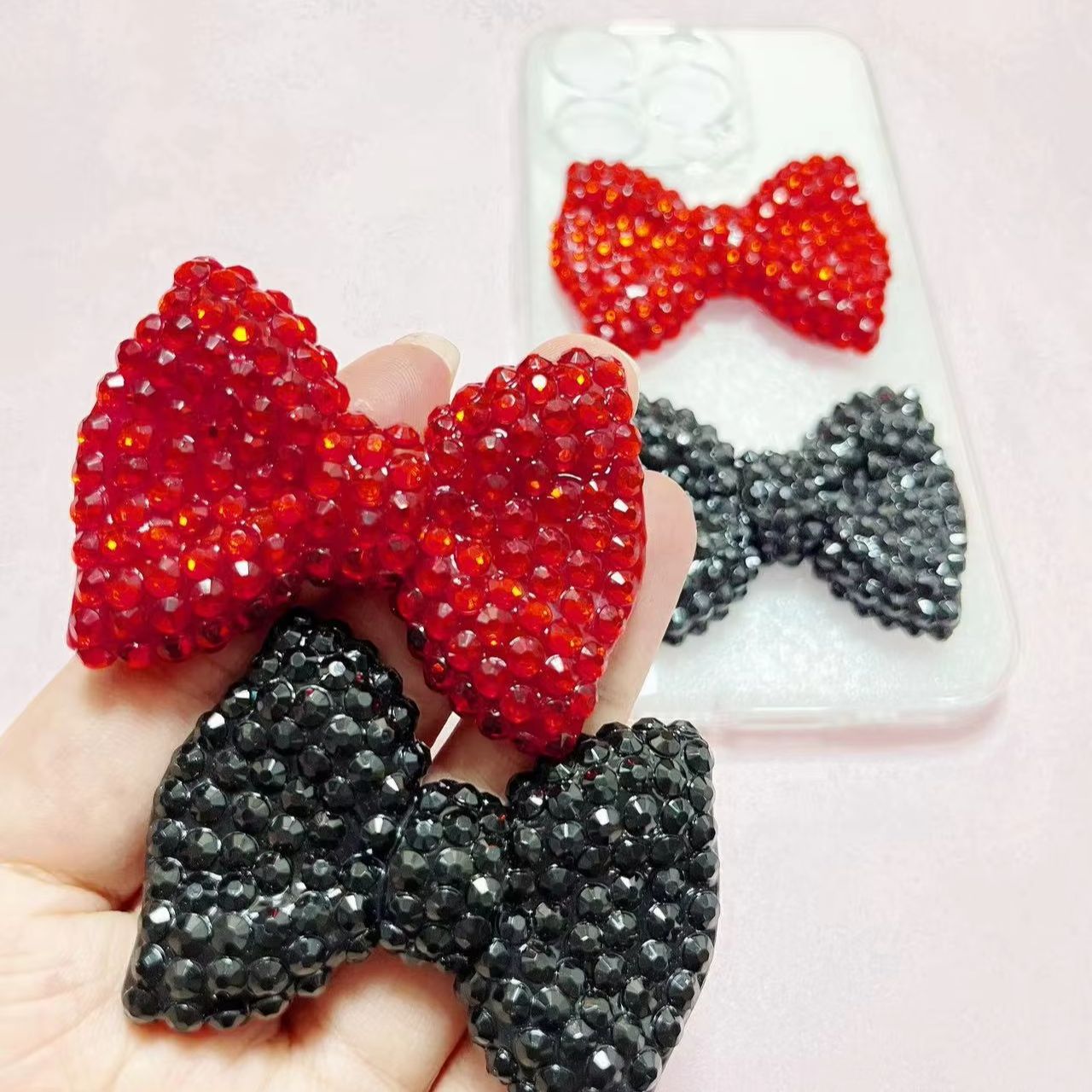 Phone Accessories Logo Design - 1Pcs Y2K Kawaii Bling Pink Bow