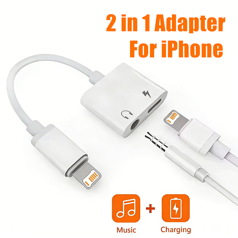 Earphone Splitter Jack - 2 in 1 iOS to 3.5mm