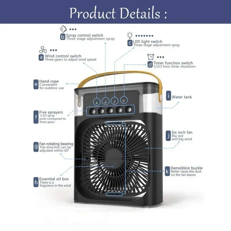 3 In 1 Mini Air Conditioner Ho - огляд і ціна Phone Cooling Fan