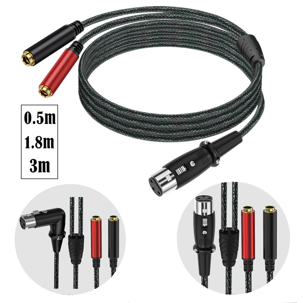 3Pin XLR Female To Dual 6.35mm - огляд і ціна Earphone Splitter Jack