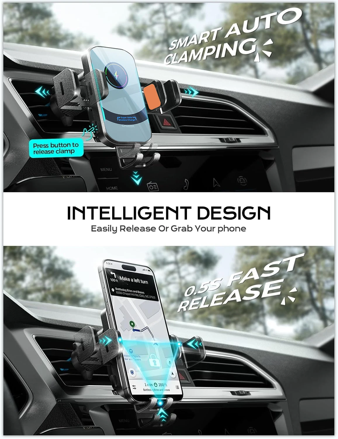 UYUXIO Wireless Car Charger Su - огляд і ціна Phone Cooling Fan