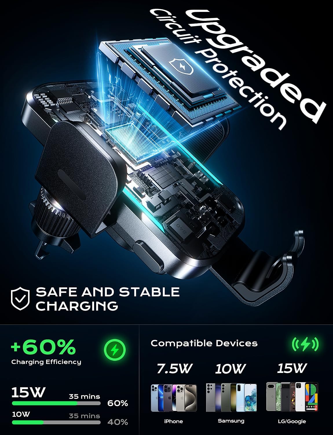 UYUXIO Wireless Car Charger Su - огляд і ціна Phone Cooling Fan