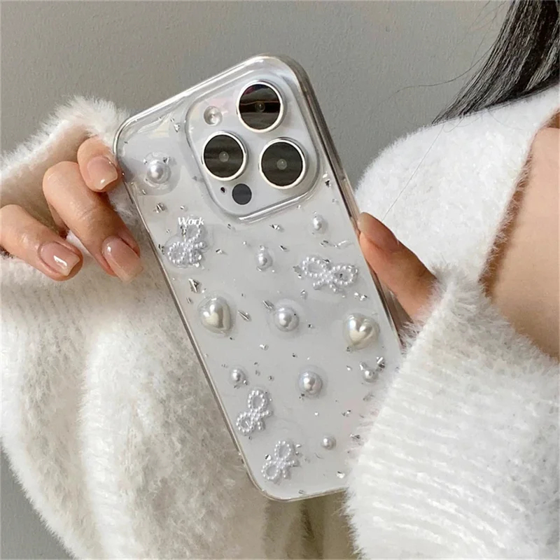 3D Pearl Bowknot Silver Foil P - огляд і ціна Phone Accessories Wholesale In China