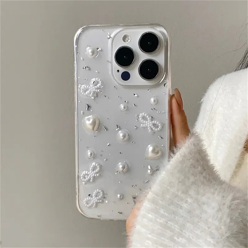 3D Pearl Bowknot Silver Foil P - огляд і ціна Phone Accessories Wholesale In China