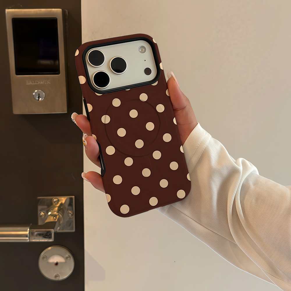 Brown Beige Polka Dot Phone Ca - огляд і ціна Magnetic Phone Case